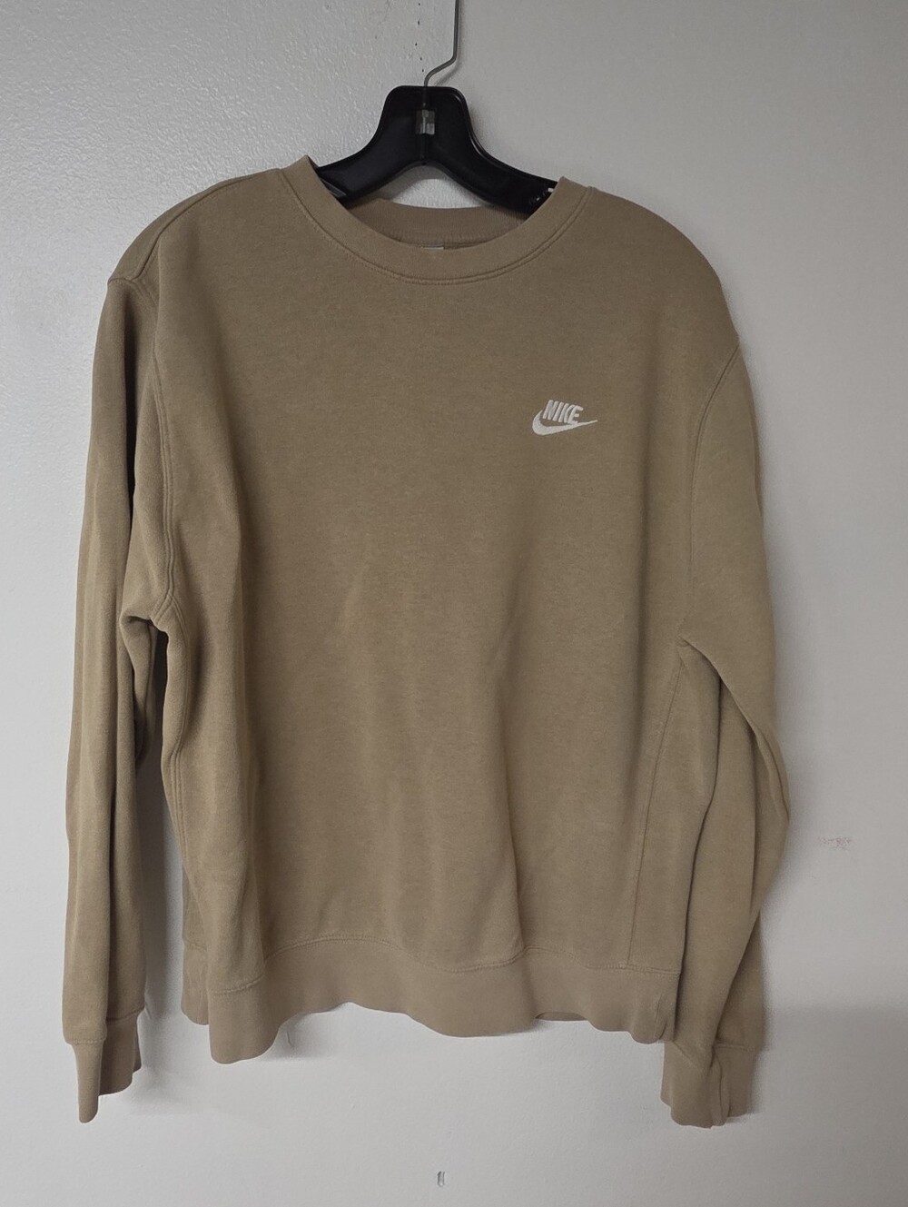 NIKE Crewneck Sweatshirt in Khaki with White Logo